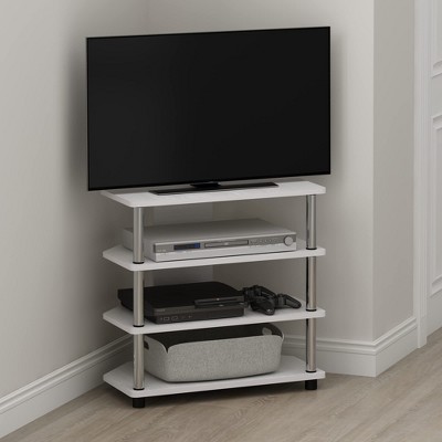 Furinno Econ Easy Assembly 4-Tier Multi-Purpose Utility Shelf with Storage Cabinet for Kitchen&Living Room,White Oak