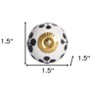 HomeRoots Set of Eight Black And White Ceramic And Metal Drawer Pull Knobs - 3 of 4
