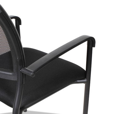 Black Mesh Reception Stacking Chair with Metal Frame