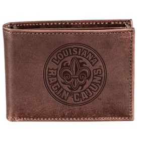 Evergreen NCAA Louisiana Ragin' Cajuns Brown Leather Bifold Wallet Officially Licensed with Gift Box - 1 of 1