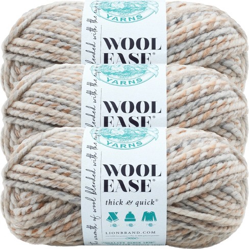 3 Pack) Lion Brand Wool-ease Thick & Quick Yarn - Fossil : Target