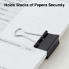 Staples Medium Metal Binder Clips Black 1 1/4" Size with 5/8"Capacity 831602 - 3 of 4