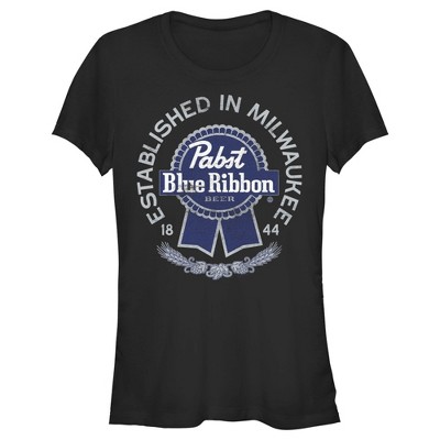 Pabst Established in Milwaukee Logo  T-Shirt - Black - Large