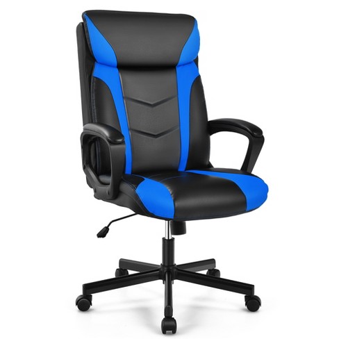 Costway Office Chair Computer Desk Chair Swivel Gaming PU Leather w/Padded Armrest White\Blue\Red - image 1 of 4