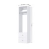 HOMLUX 2-Flat Drawer Custom Clothes Storage Tower w/Hang Rod & Compartment,White - 2 of 3