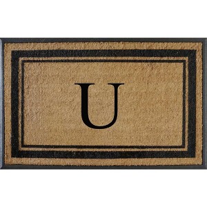 A1HC Rubber & Coir Flocked Doormat 30"x48", Anti-Shed, Heavy Duty for Front Door Monogrammed Mat - 1 of 4