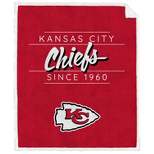 NFL Kansas City Chiefs Legacy Script Sherpa Flannel Fleece Blanket
