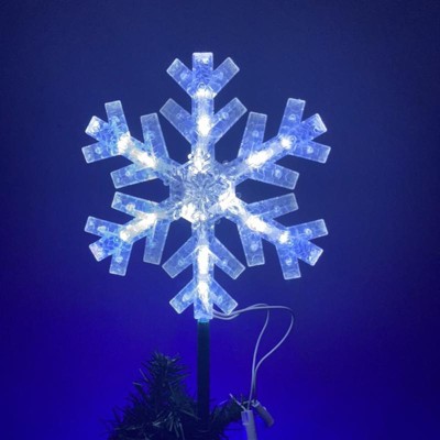 Northlight 14.75 LED Lighted Clip-On Snowflake Christmas Tree Topper,  White Lights