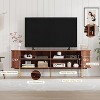 TV Stand, Modern TV Console Table with Storage Compartment and Sliding Door, Gaming Entertainment Center, for Living Room, Bedroom, Office - 4 of 4