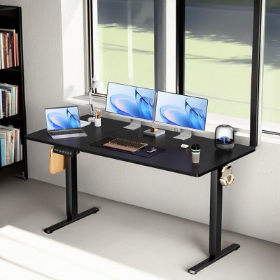 ROOMTEC Electric Standing Computer Desk, Adjustable Height Stand Up Desk with LED Display, Ergonomic Gaming Desk for Home Office