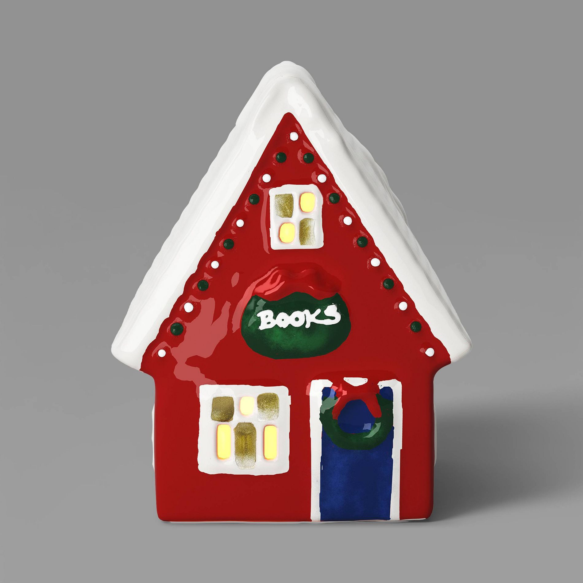 Ceramic LED Book Shop Christmas Red - Threshold™