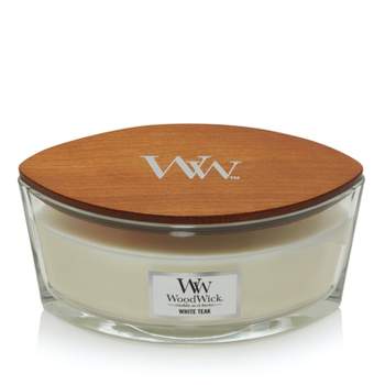 WoodWick 16oz Glass White Teak Ellipse Jar Candle