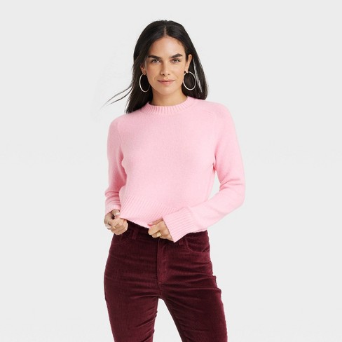 Women s Crew Neck Cashmere like Pullover Sweater Universal