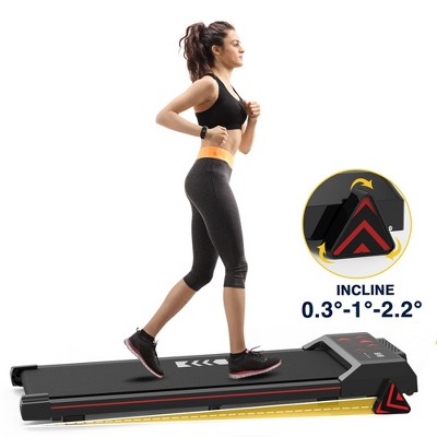 REDLIRO Incline Walking Pad Under Desk Treadmill Portable with Remote 265LBS 2.25HP Workout Fitness, Black