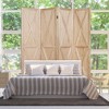 Tangkula 5.6Ft Folding 4-Panel Wood Room Divider Privacy Screen Home Office Natural - 2 of 4