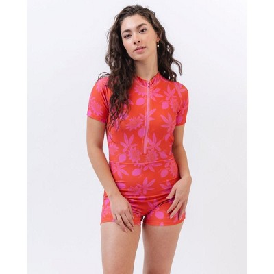 Passionfruit Retro Rash Guard One-Piece