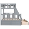 Sapphtopaz Bunk Bed with Drawers,Space-Saving Convertible Beds Frame with Ladder & Guardrail for Kids,Wood Bunk Beds for Bedroom - 4 of 4