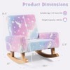 Infans Kids Rocking Chair Upholstered Flannel Children Rocker with Comfy Backrest - 2 of 4