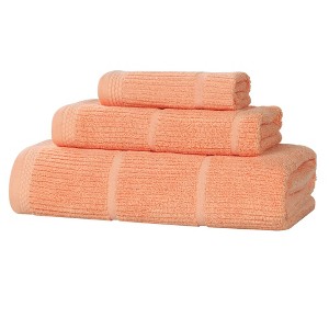 Smart Twist Viscose Cotton Blend Medium Weight Solid Ribbed Towel Set by Blue Nile Mills - 1 of 4