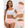 Allegra K Women's Cotton Solid High-Rise Lace Trim Tummy Control Full Coverage Brief - 3 of 4