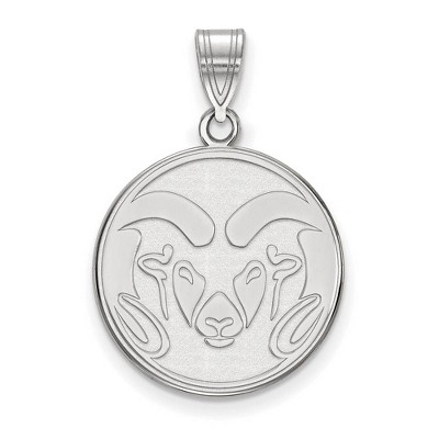 Black Bow Jewelry 10k White Gold Colorado State Rams NCAA Large Pendant