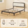 Queen Size Bed Frame with Headboard, Platform Bed Frame with Wooden Slats No Box Spring Needed Charcoal Gray - 3 of 4