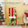 32in Christmas Themed Cat Tower with Cat Condo, 3-Level Plush Cat Tree Activity Center for Indoor Cats - 3 of 4