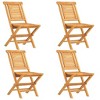 vidaXL Patio Dining Set Outdoor Table and Chair Furniture Solid Wood Teak - 3 of 4