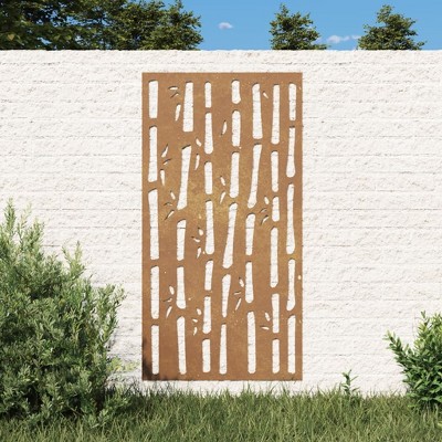 VidaXL Patio Wall Decoration 41.3 in.x21.7 in. Corten Steel Bamboo Design