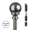 Farberware 24"-48", (Grey) 3/4 Inch Diameter Heavy Duty Adjustable Wall Drapery Window Curtain rod, With Cap Finials & Brackets, Decorative Curtain Rod For Kitchen,Bedroom,Living room - 3 of 3