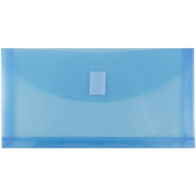 Jam Paper Plastic Envelopes with Zip Closure - #10 Booklet Wallet - 5 x 10 - Clear - 12/Pack