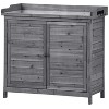 PAGED 39" Potting Bench Table, Outdoor Rustic Garden Wood Workstation Storage Cabinet Garden Shed with 2-Tier Shelves and Side Hook, Gray - 4 of 4