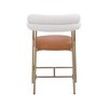 Meridian Furniture,Blake Cognac Boucle Fabric / Vegan Leather Counter Stool, Set of 2 - 2 of 4