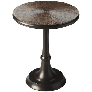 HomeRoots 22" Bronze Metal Round Pedestal End Table - 1 of 4