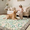 Coucheta Farmhouse Washable Non Slip Vintage Botanical Area Rugs, Low Pile Stain-Resistant Carpet for Living Room & Bedroom,Multiple Sizes and Colors - 4 of 4