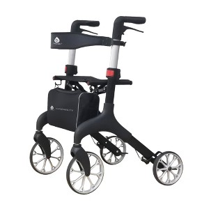 Foldable Wheeled Walker with Adjustable Height, 9-Inch Front and 8-Inch Rear Wheels, 300 lb Capacity - 1 of 3