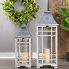Traditional Farmhouse Lantern with Metal Lid (Set of 2) - 2 of 2