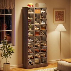 Hommoo 10-Tier Wooden Shoe Rack with 30 Cubbies - 1 of 4