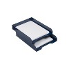 JAM PAPER Stackable Paper Trays Navy Blue Desktop Document Letter & File Organizer Tray 2/Pack - 3 of 3