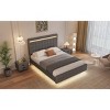 Streamdale Queen Platform Bed Frame with LED Headboard and Upholstery - 2 of 4