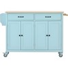 Sturdy Hardwood Kitchen Cart on Lockable Casters, Mobile Design - 2 of 4