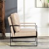 CAVINAS PU Leather/Microfiber/Velvet Upholstered Accent Chair with Metal Frame,Mid Century Arm Chair with Cushion for Bedroom,Reading Room - 4 of 4