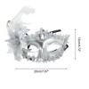 Unique Bargains Ostrich Feather Half Face Party Mask Silver Tone 1 Pc - 2 of 4