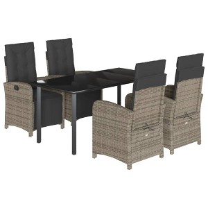 vidaXL Garden Dining Set Grey, Black, Dark Grey - 1 of 4
