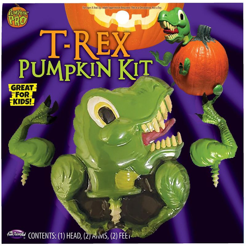 Funworld Halloween T-Rex Dinosaur Pumpkin Decorating Kit, 1 of 3