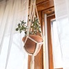 Macrame Plant Hanger White Cotton Rope & Bamboo by Foreside Home & Garden - image 2 of 4