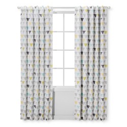 Blackout Curtain Panel Triangles 42 X 84 Cloud Island Gray