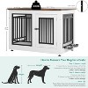Garvee 40" Dog Crate Furniture, Wooden Side End Table with Adjustable Feet and Removable Bowls, Dog Kennel Indoor for Medium Large Dogs Black - 2 of 4
