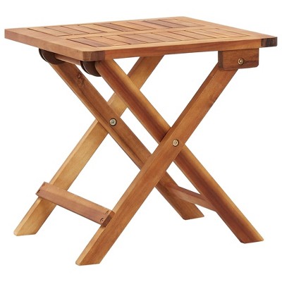 vidaXL Folding Patio Coffee Table 15.7 in.x15.7 in.x15.7 in. Solid Acacia Wood