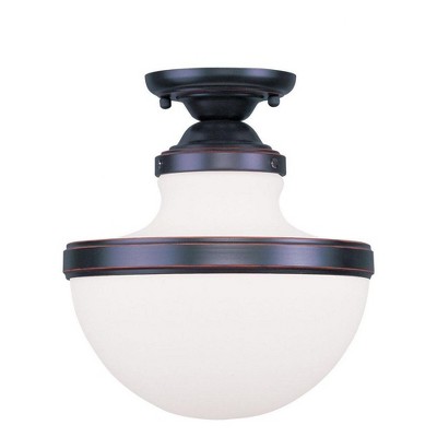 Livex Lighting Oldwick 1 - Light Flush Mount in  Brushed Nickel